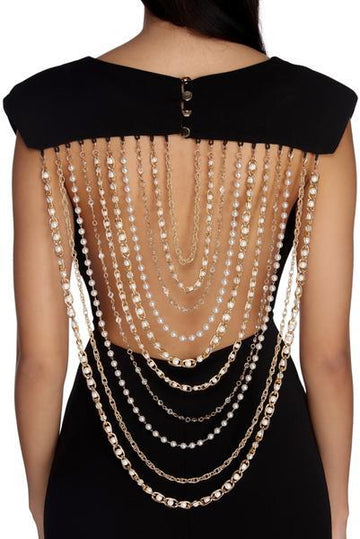 Jada Formal Draped Pearl Dress